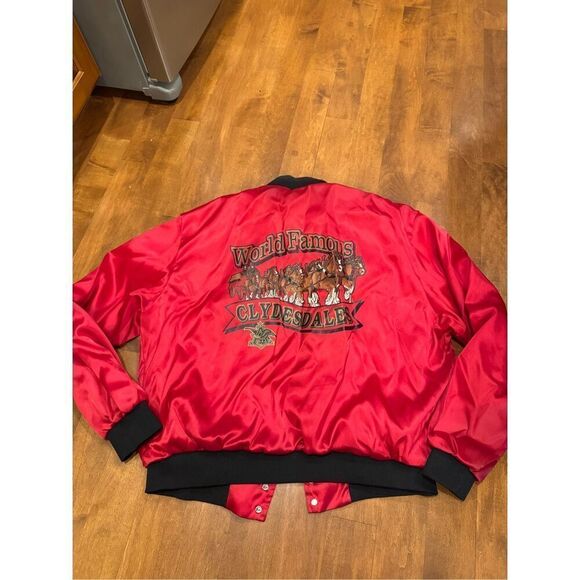 Men’s vintage Budweiser world, famous Clydesdales bomber jacket size large - Picture 1 of 6
